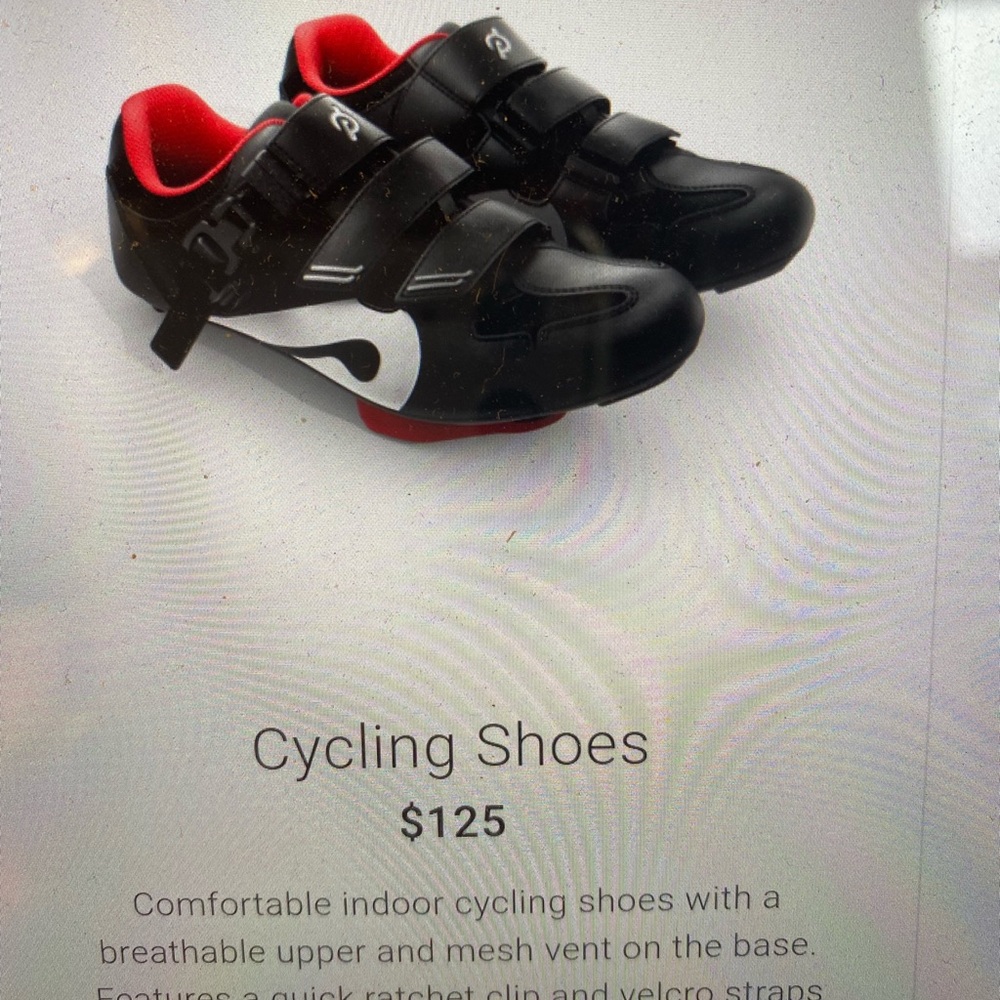 Size 38, gently used peloton spin shoes